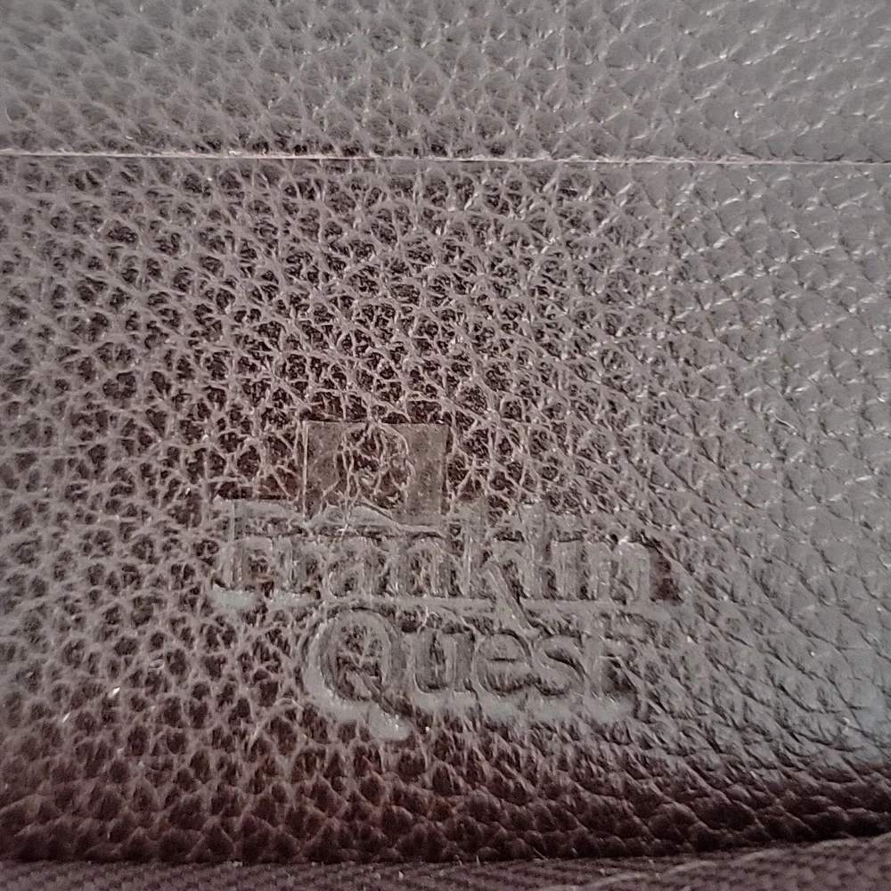 Vintage Franklin Covey Quest Leather Zip Binder Planner 7 Ring Bin3